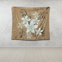 Hawaiian Plumeria Polynesian Tapestry - Gold - AH - Polynesian Pride