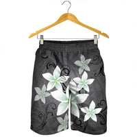 Hawaiian Plumeria Polynesian Men's Shorts - Gray - AH - Polynesian Pride