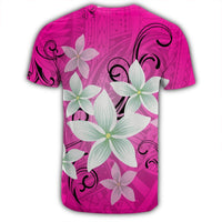 Hawaiian Plumeria Polynesian T Shirt Pink AH - Polynesian Pride