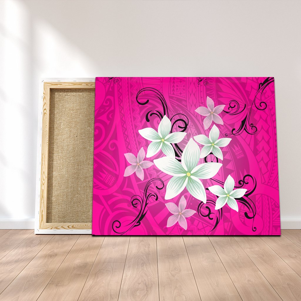 Hawaiian Plumeria Polynesian Canvas - Pink - AH Canvas Poly-cotton - Polynesian Pride
