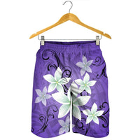 Hawaiian Plumeria Polynesian Men's Shorts - Purple - AH - Polynesian Pride