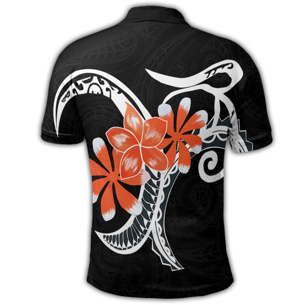 Hawaiian Plumeria Polynesian Orange Polo Shirt - Polynesian Pride