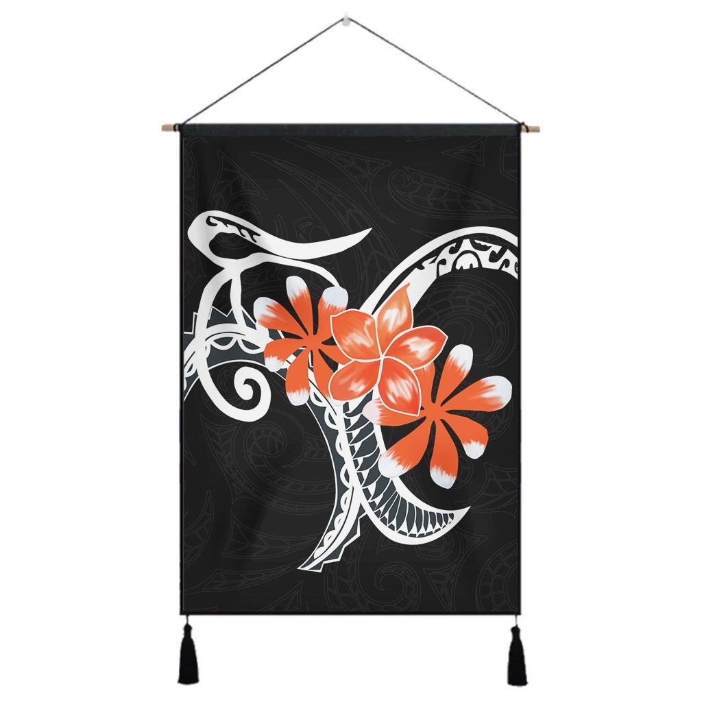 Hawaiian Plumeria Polynesian Orange Hanging Poster - AH Hanging Poster Cotton And Linen - Polynesian Pride