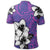Hawaiian Plumeria Tribal Pink Polynesian Polo Shirt Blue - Polynesian Pride