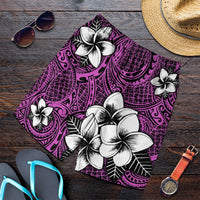 Hawaiian Plumeria Tribal Polynesian Men's Shorts Pink AH Art - Polynesian Pride