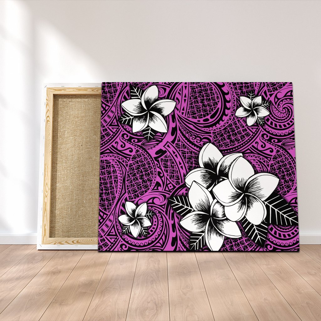 Hawaiian Plumeria Tribal Polynesian Canvas Pink AH Canvas Poly-cotton - Polynesian Pride