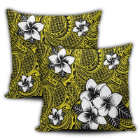 Hawaiian Plumeria Tribe Yellow Polynesian Pillow Covers AH - Polynesian Pride