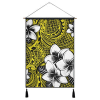 Hawaiian Plumeria Tribe Yellow Polynesian Hanging Poster AH Hanging Poster Cotton And Linen - Polynesian Pride