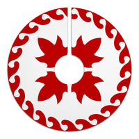 Hawaiian Quilt Pattern Palm Tree Swell Tree Skirt - Red White - AH - Polynesian Pride