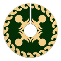 Hawaiian Quilt Pattern Pineapple 2 Tree Skirt - Green Beige - AH - Polynesian Pride