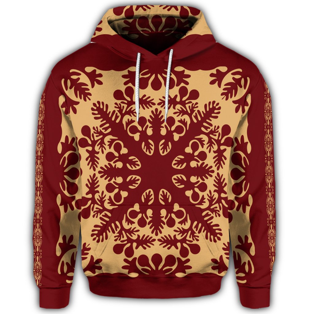 Hawaiian Quilt Vintage Hoodie - Polynesian Pride