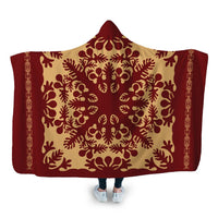 Hawaiian Quilt Vintage Hooded Blanket - AH Hooded Blanket White - Polynesian Pride