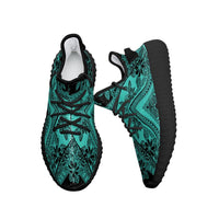 Hawaiian Sneakers YZ Polynesian Plumeria Mix Turquoise Black AH - Polynesian Pride