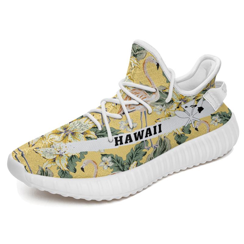 Hawaiian Sneakers YZ Tropical Flamingo Yellow White - Polynesian Pride