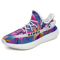Hawaiian Sneakers YZ Tropical Flowers Pink White - Polynesian Pride