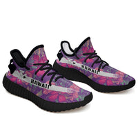 Hawaiian Sneakers YZ Tropical Hibiscus Purple Black - Polynesian Pride