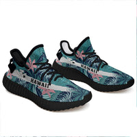 Hawaiian Sneakers YZ Tropical Monstera Leaf Blue Black - Polynesian Pride