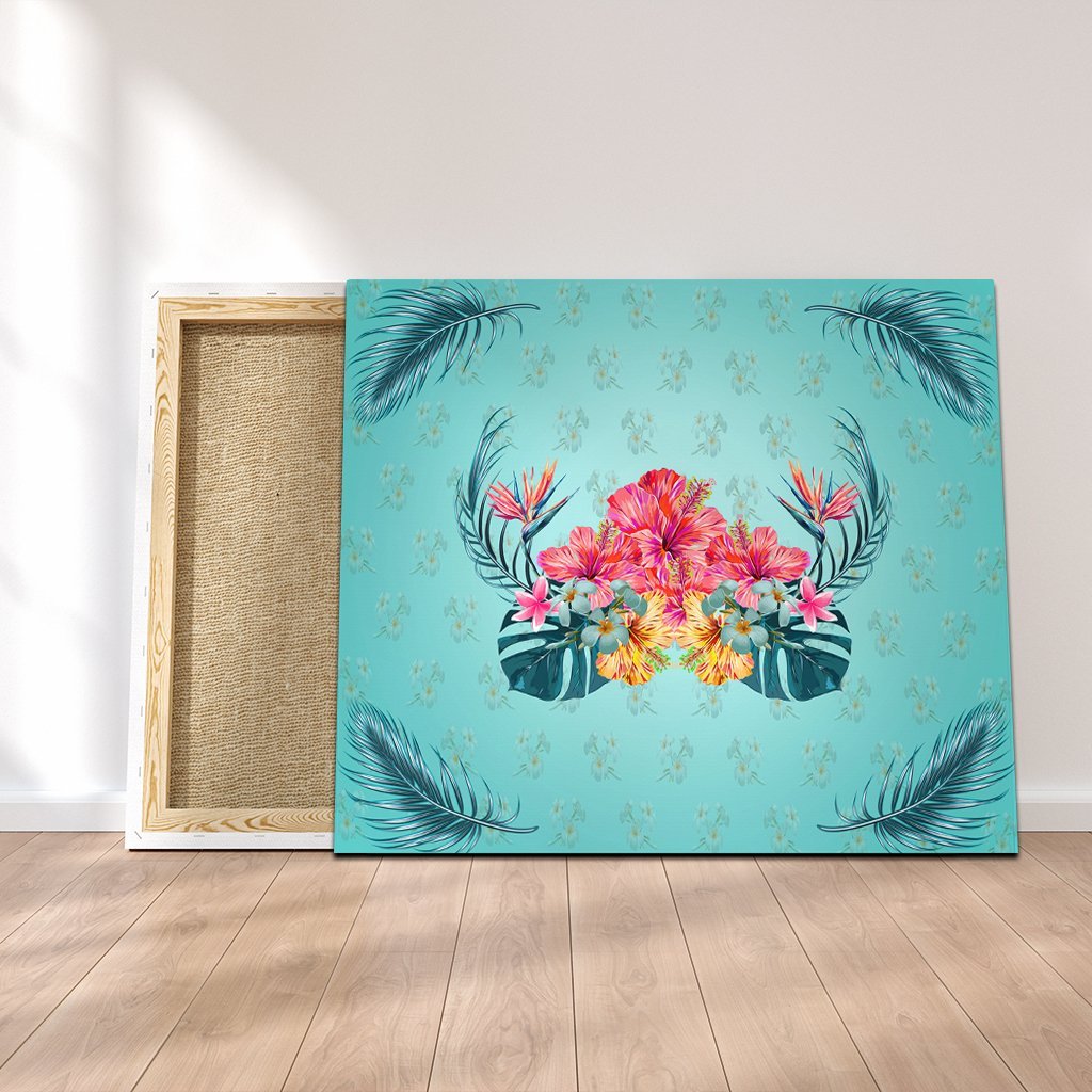 Hawaiian Tropical Strelitzia Hibiscus Plumeria Centre Canvas - AH Canvas Poly-cotton - Polynesian Pride