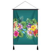 Hawaiian Tropical Strelitzia Plumeria Orchids Hibiscus Polynesian Hanging Poster - AH Hanging Poster Cotton And Linen - Polynesian Pride