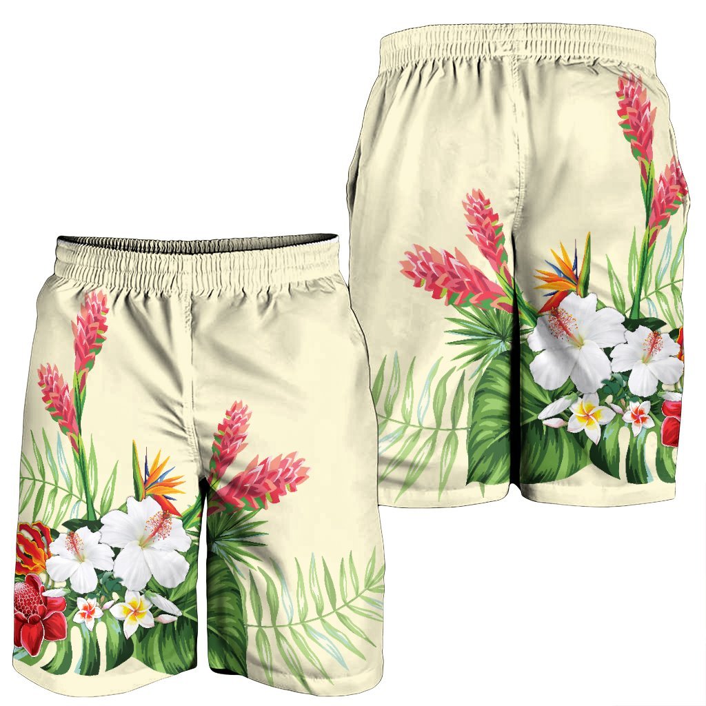 Hawaiian Tropical Wonderful Hibiscus Plumeria Strelitzia Men's Shorts - AH - Polynesian Pride