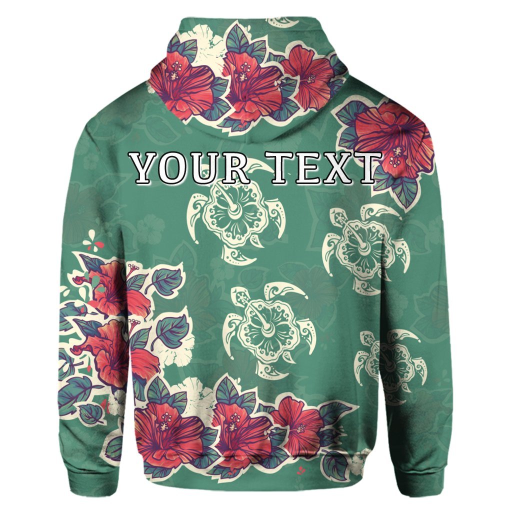 Custom Hawaiian Turtle and Colorful Hibiscus Polynesian Hoodie - Polynesian Pride