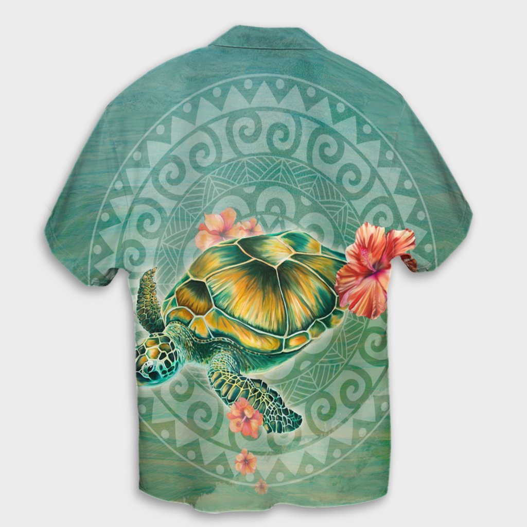 Hawaiian Turtle And Hibiscus Polynesian Hawaiian Shirt - AH - Polynesian Pride