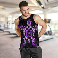 Hawaiian Turtle And Hibiscus Polynesian Tank Top Violet - AH - Polynesian Pride