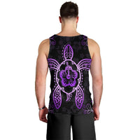 Hawaiian Turtle And Hibiscus Polynesian Tank Top Violet - AH - Polynesian Pride