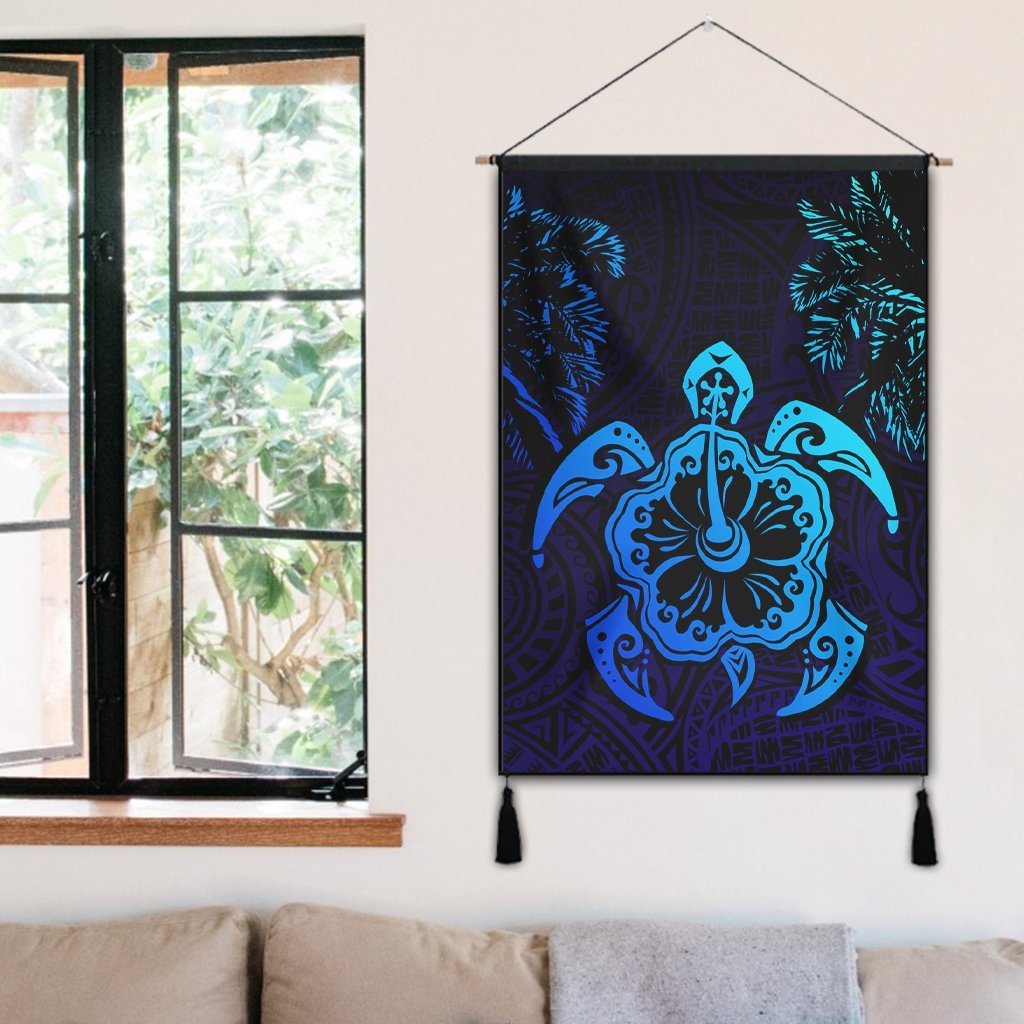 Hawaiian Turtle Hibiscus Coconut Tree Polynesian Hanging Poster AH - Polynesian Pride