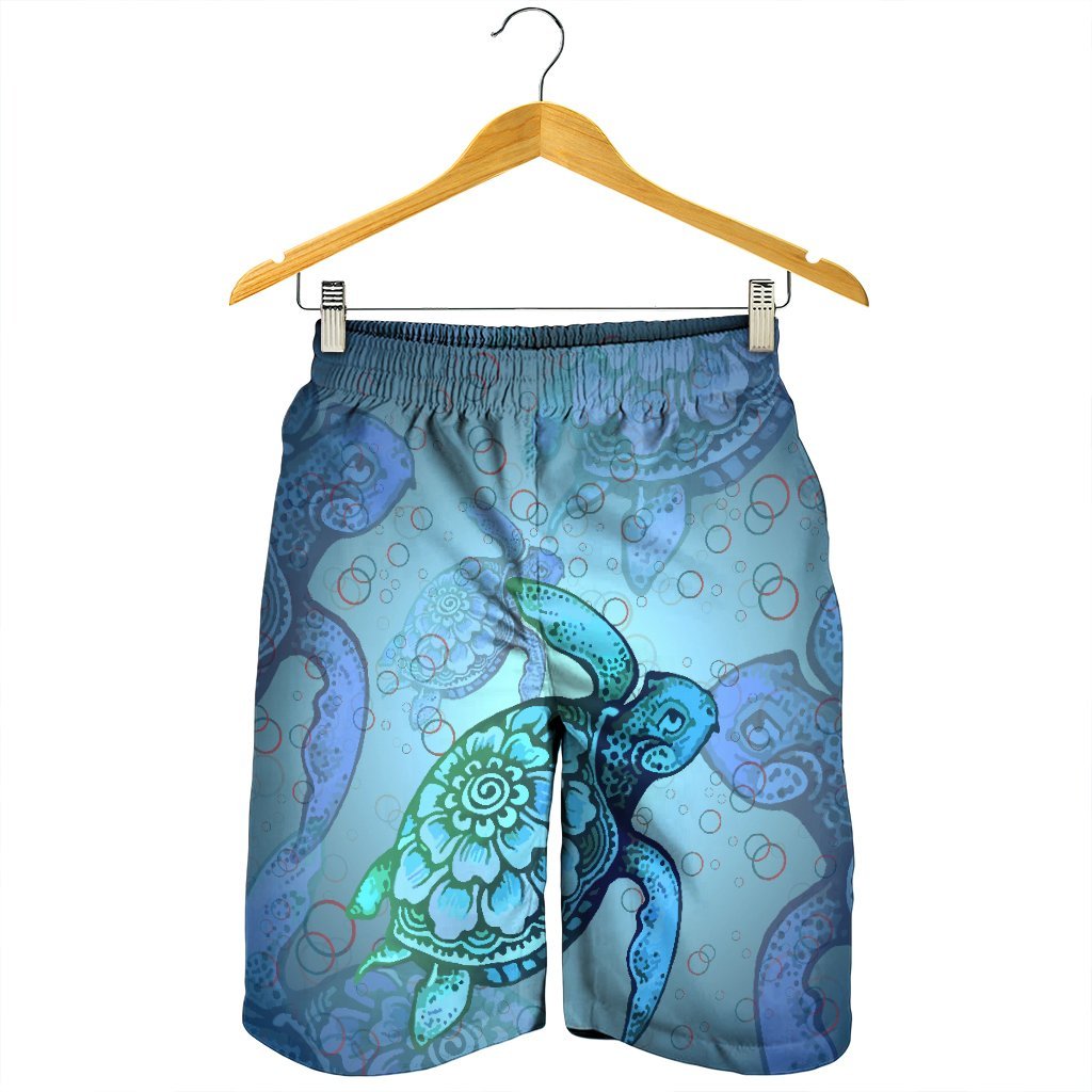 Hawaiian Turtle In The Sea Bubble Polynesian Men's Shorts - AH - Polynesian Pride