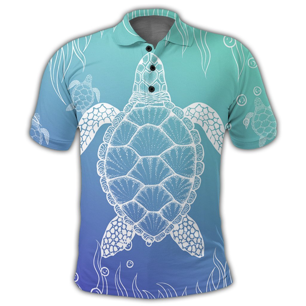 Hawaiian Turtle In The Sea Polynesian Polo Shirt - Polynesian Pride
