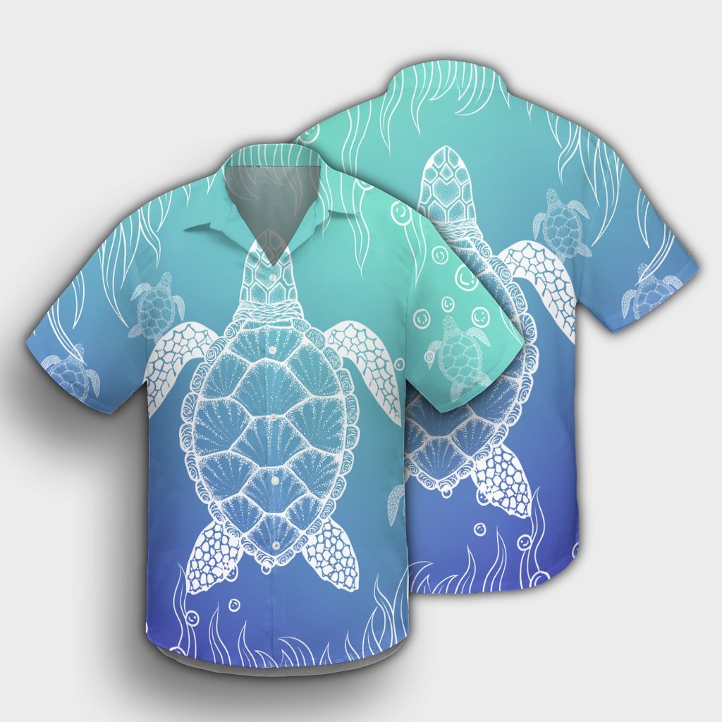 Hawaiian Turtle In The Sea Polynesian Hawaiian Shirt - AH - Polynesian Pride