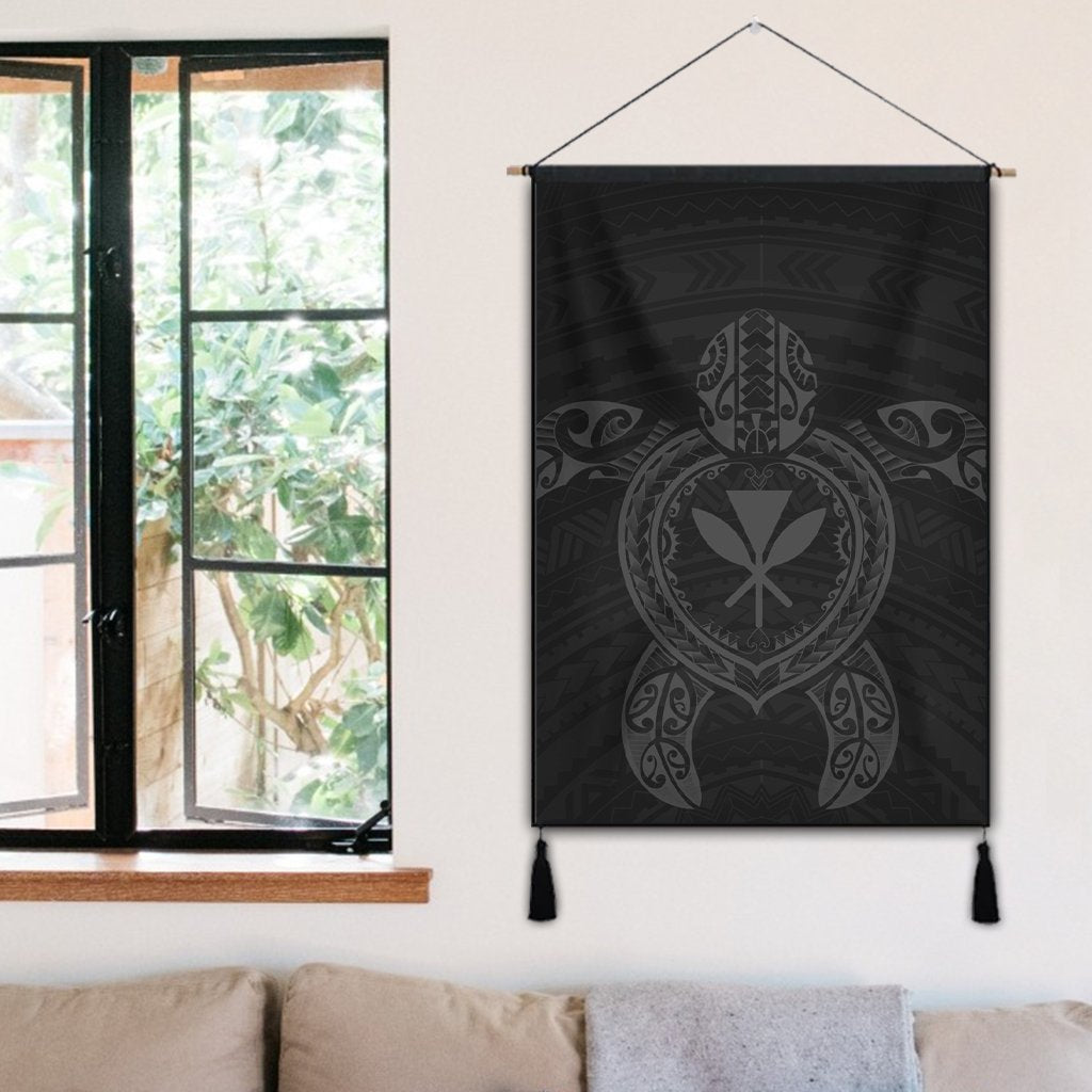 Hawaiian Turtle Kanaka Polynesian Hanging Poster - Gray - AH - Polynesian Pride