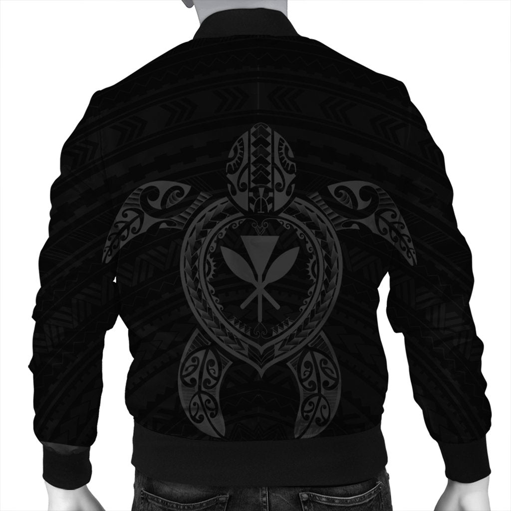 Hawaiian Turtle Kanaka Polynesian Bomber Jacket - Gray - AH - Polynesian Pride