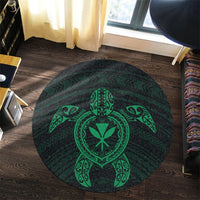 Hawaiian Turtle Kanaka Polynesian Round Carpet - Green - AH - Polynesian Pride
