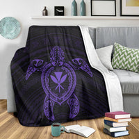 Hawaiian Turtle Kanaka Polynesian Premium Blankets - Purple - AH - Polynesian Pride
