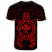 Hawaiian Turtle Kanaka Polynesian T Shirt Red AH - Polynesian Pride