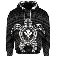 Custom Hawaiian Turtle Kanaka Polynesian Hoodie White - Polynesian Pride