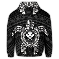 Hawaiian Turtle Kanaka Polynesian Hoodie White - Polynesian Pride