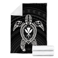 Hawaiian Turtle Kanaka Polynesian Premium Blankets - White - AH - Polynesian Pride