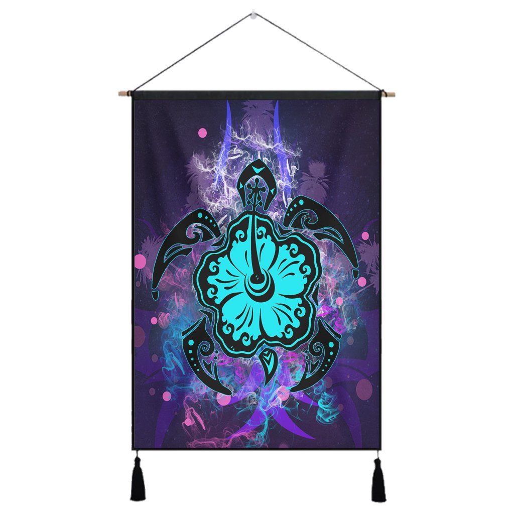 Hawaiian Turtle Mystery Polynesian Hanging Poster - AH Hanging Poster Cotton And Linen - Polynesian Pride