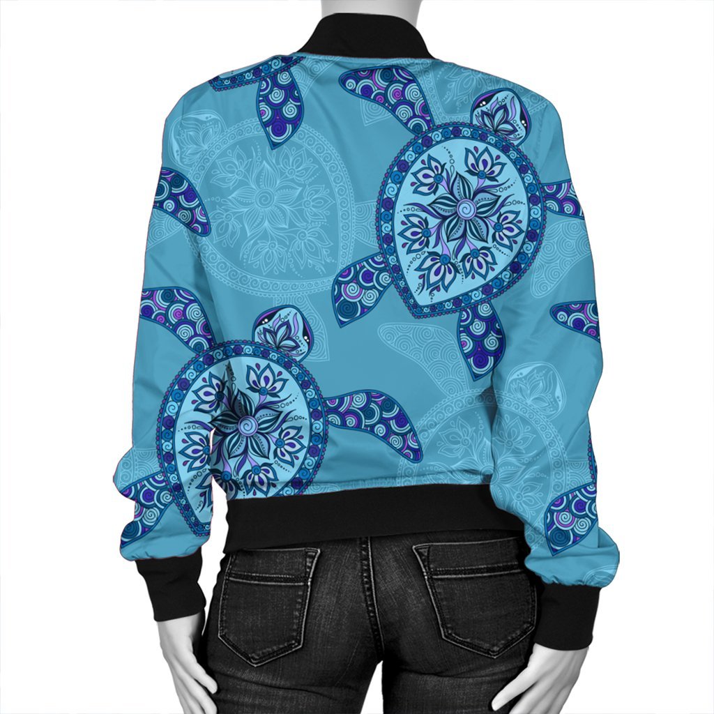Hawaiian Turtle Plumeria Bomber Jacket - AH - Polynesian Pride
