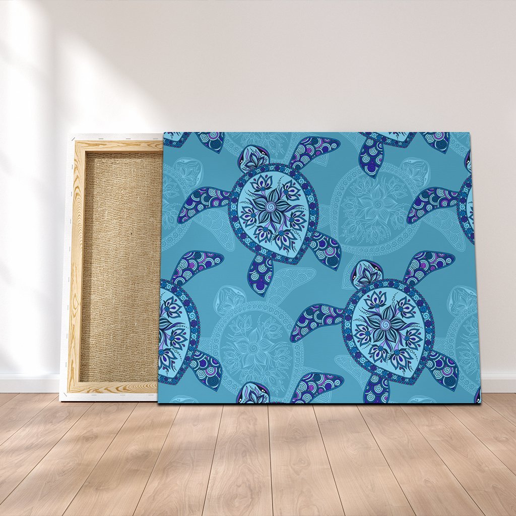 Hawaiian Turtle Plumeria Canvas - AH Canvas Poly-cotton - Polynesian Pride