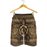 Hawaiian Turtle Polynesian Tribal Men's Shorts Gold AH - Polynesian Pride