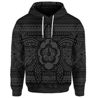 Custom Hawaiian Turtle Polyensian Tribal Hoodie Gray - Polynesian Pride