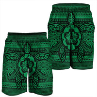 Hawaiian Turtle Polynesian Tribal Men's Shorts Green AH - Polynesian Pride