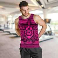 Hawaiian Turtle Polyensian Tribal Tank Top Pink AH - Polynesian Pride