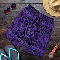 Hawaiian Turtle Polynesian Tribal Men's Shorts Purple AH Art - Polynesian Pride