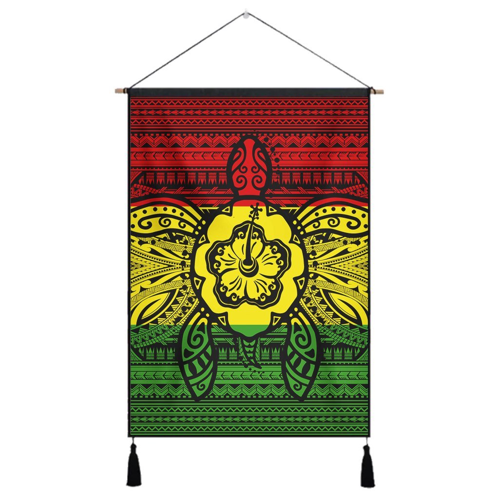 Hawaiian Turtle Polynesian Tribal Hanging Poster Reggae AH Hanging Poster Cotton And Linen - Polynesian Pride