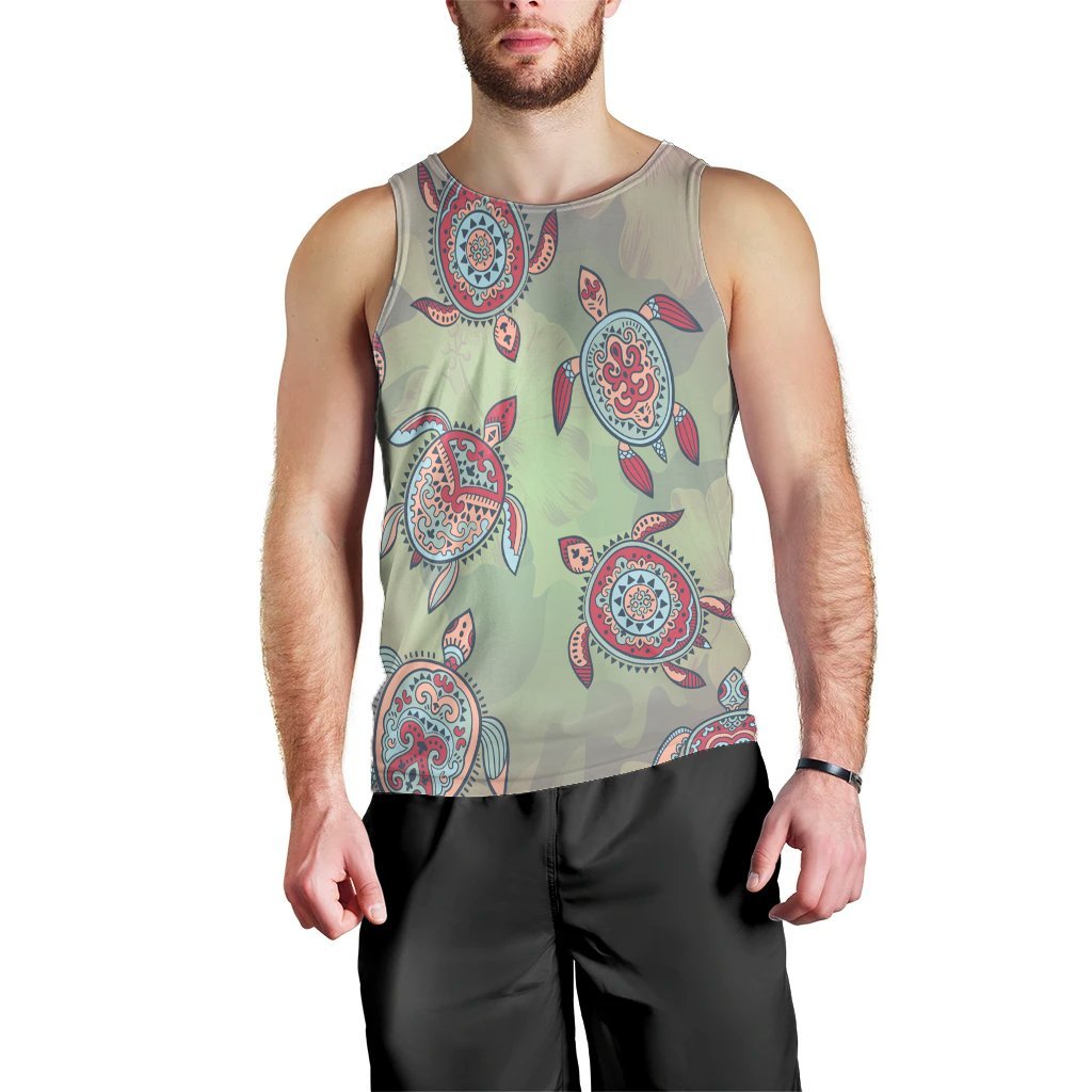 Hawaiian Turtle Polynesian Tank Top - AH Black - Polynesian Pride